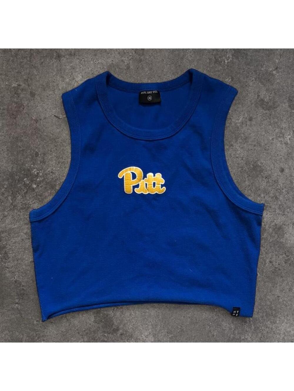 Beautiful Hype and vice Pitt blue crop top tank top